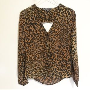 Guess | Leopard Print Blouse w/ Cut Out & Buttons